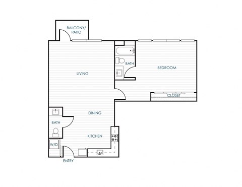 Floor plan for 2 beds, 2 baths, 932 sqft